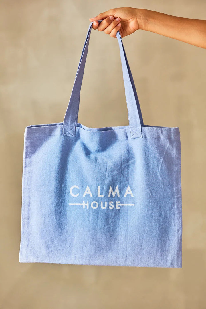 Bolsa tote de algodón azul Rambla-Calma House
