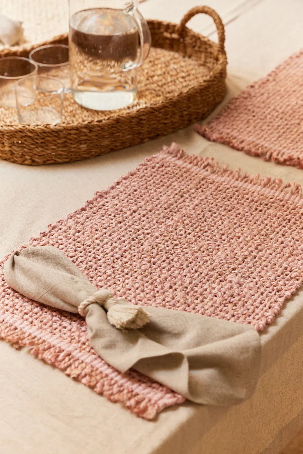 Salvamantel Individual Flecos Fibras Naturales -Textil de mesa