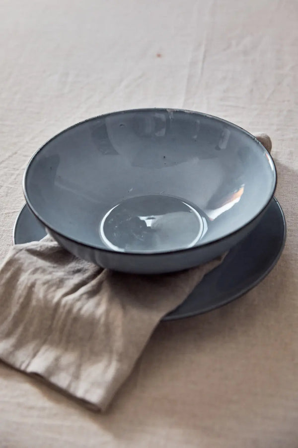 Bisbal large blue ceramic bowl