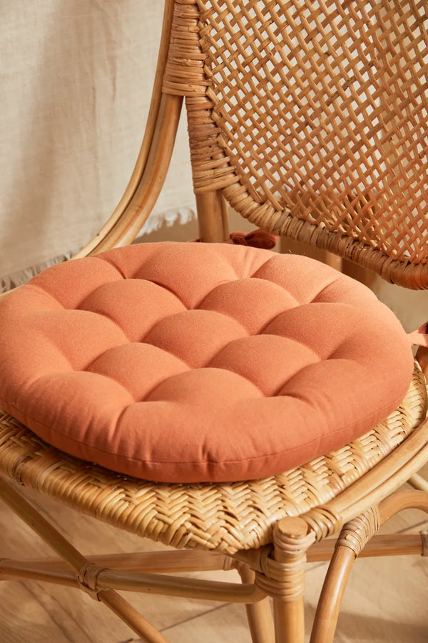 Round washable cotton chair cushion earth Gavema