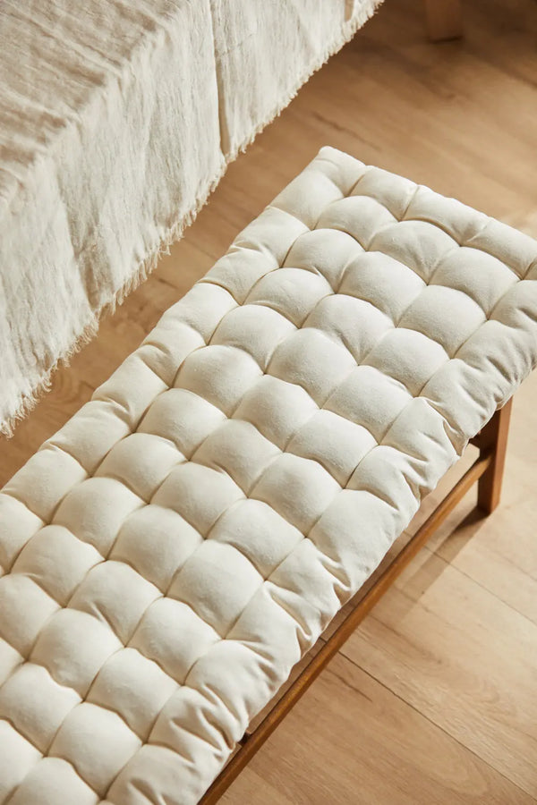 Gavema washable beige cotton bench cushion