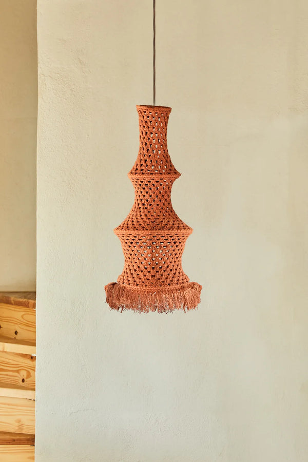 Pantalla mediana para lámpara de techo de crochet tierra Pleko