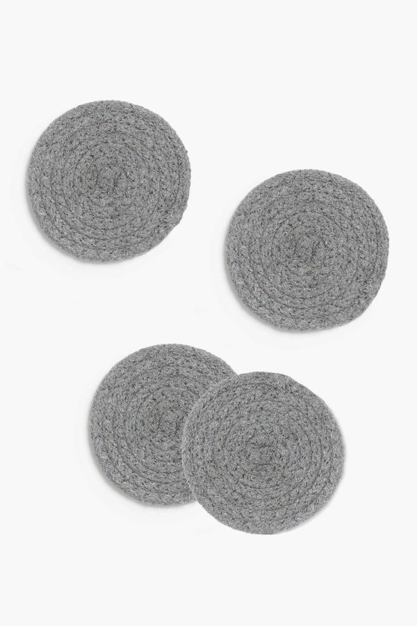 Set de 4 posavasos de algodón gris Vera-Calma House