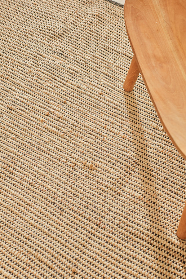 Back cotton and jute West rug