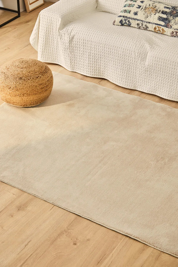 Tapis lavable à poils doux Apolo beige