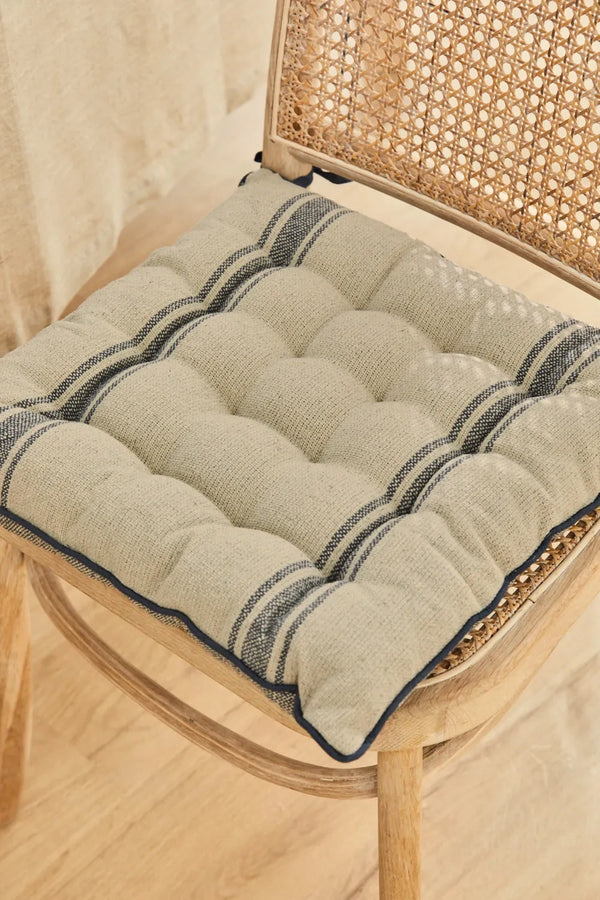 Begur Woven Stripe Square Chair Cushion