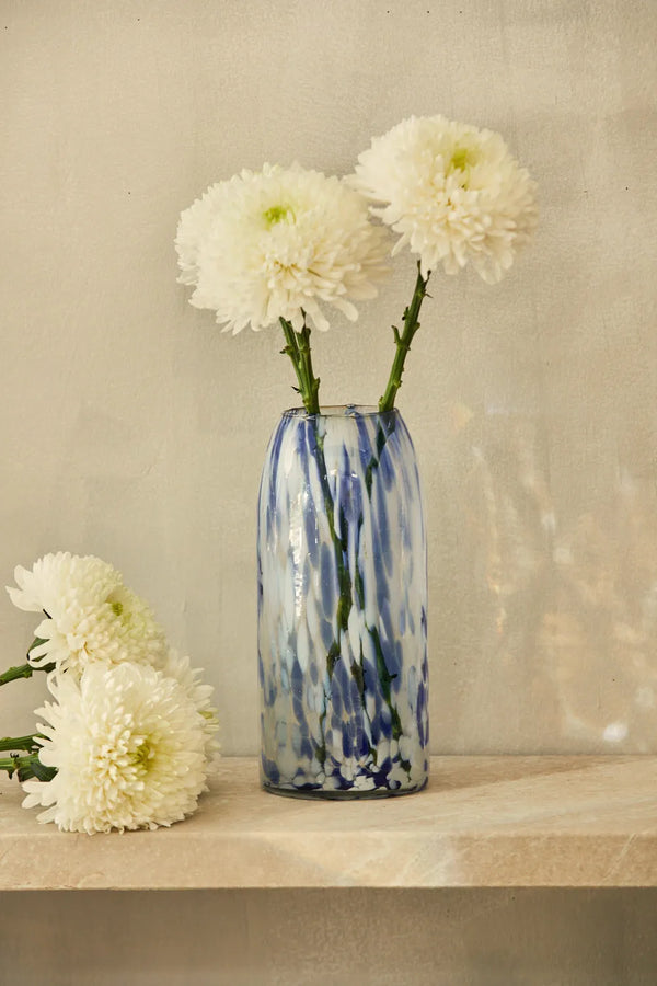 Vase en verre avec frittes roses Beira