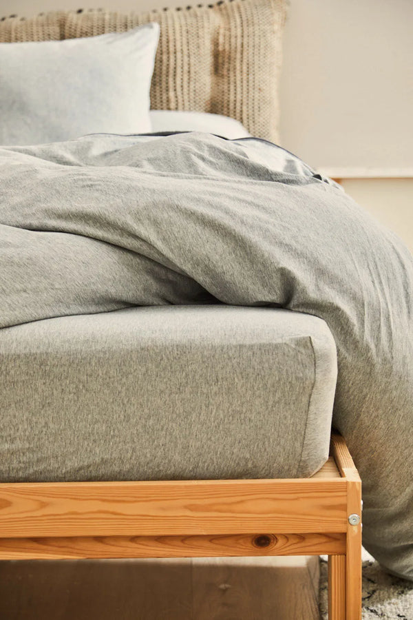 Gray Jersey Knit Fitted Sheet