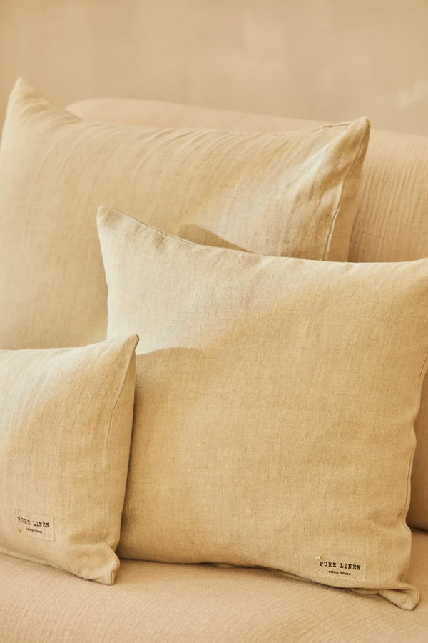 Beige cushion cover 100% linen Lino