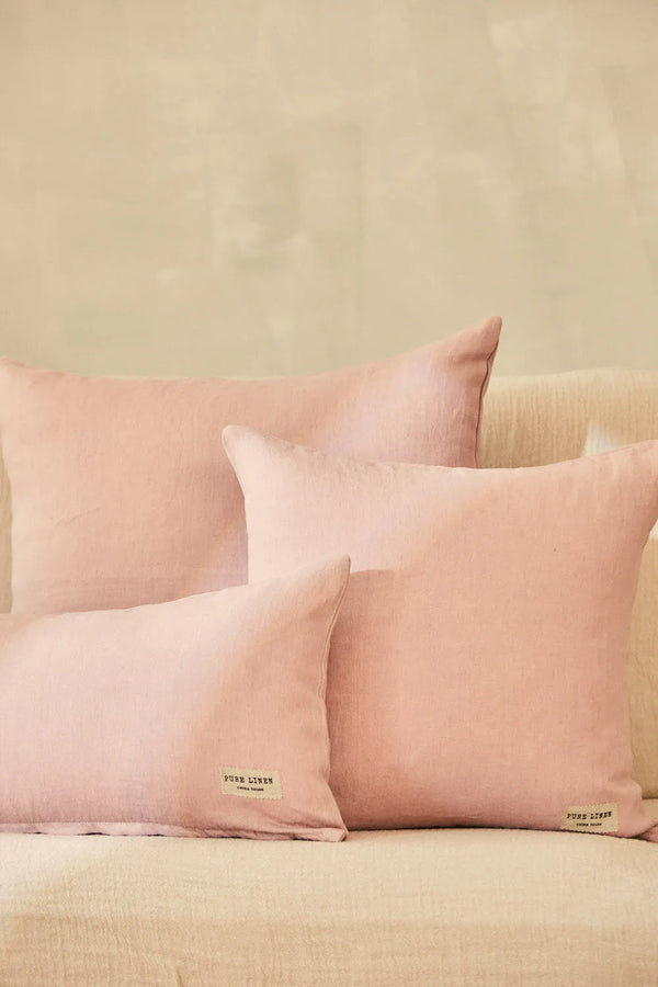 Pink cushion cover 100% linen Lino