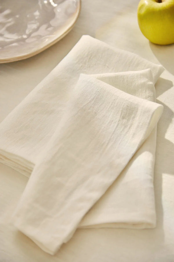 Set of 2 pure ecru linen napkins Lino