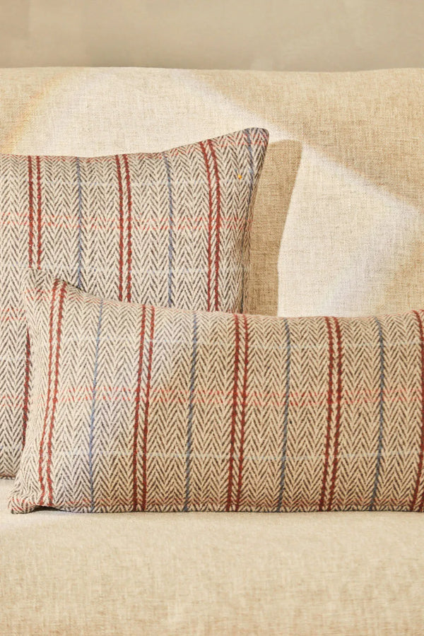 Housse de coussin en laine rayée Montana