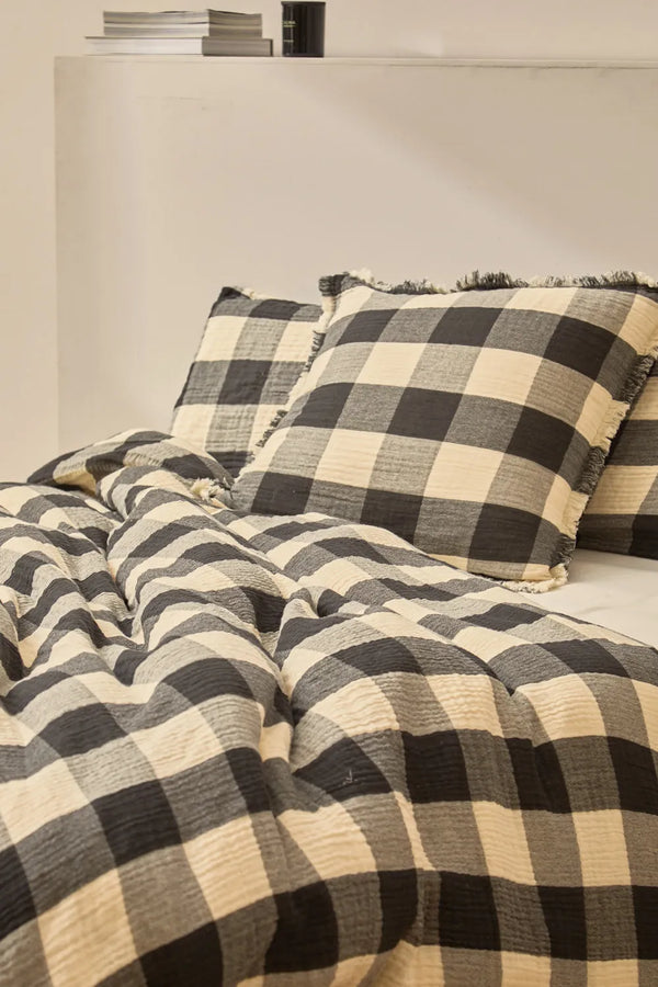 Oslo vichy muslin duvet cover + pillow set