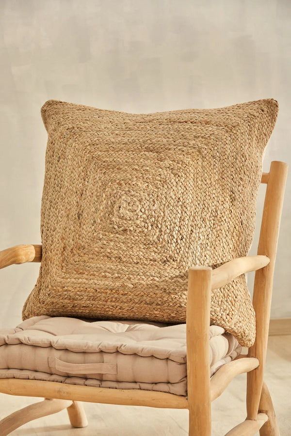 Grande housse de coussin de 80 cm en jute naturel Ural