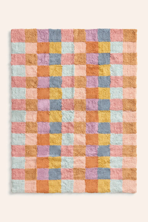 Alfombra de algodón tufting a cuadros multicolor Tuist-Calma House