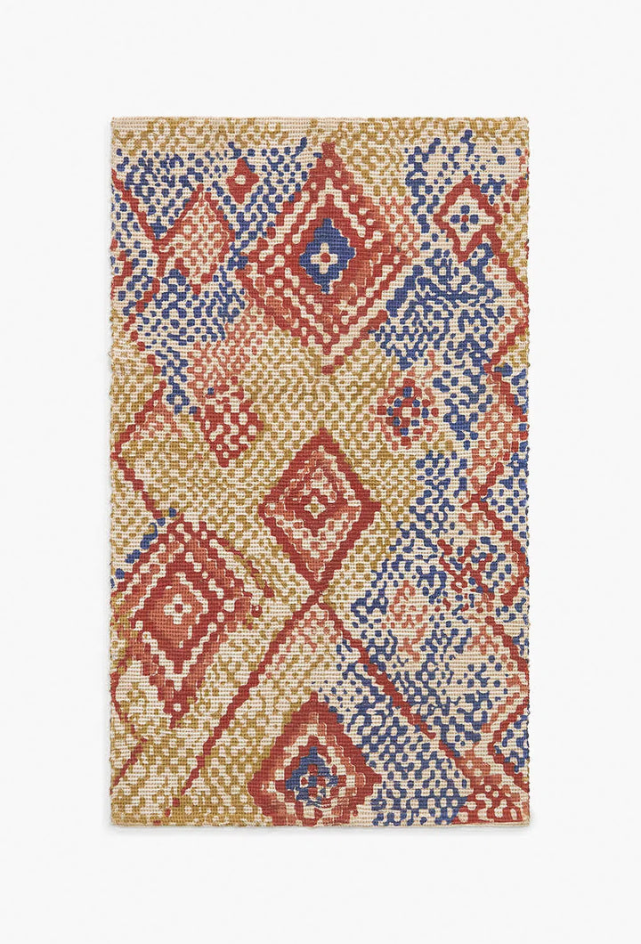 Alfombra de yute y algodón con motivos geométricos multicolor Doksa-Calma House