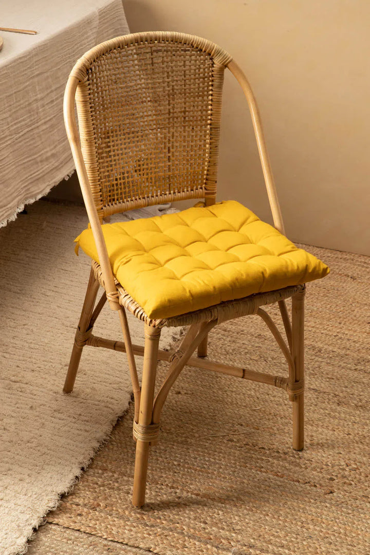 Cojín de silla de algodón mostaza Gavema-Calma House