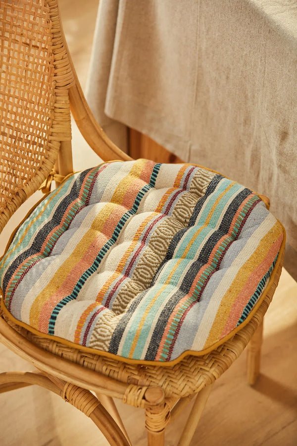 Cojín de silla redondo de algodón jacquard Vedra-Calma House