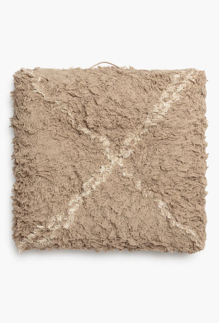 Cojín de suelo de algodón con diseño asimétrico beige Beni-Calma House