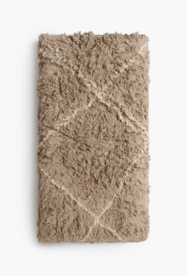Cojín de suelo de algodón con diseño asimétrico beige Beni-Calma House