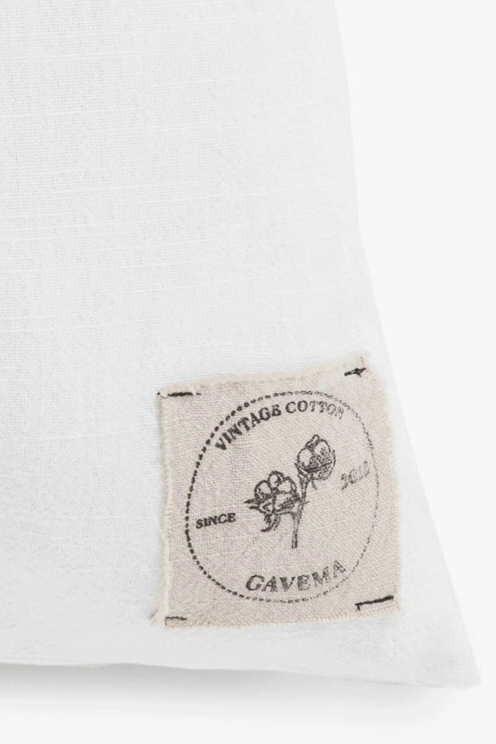 Funda de cojín de algodón vintage blanco Gavema-Calma House