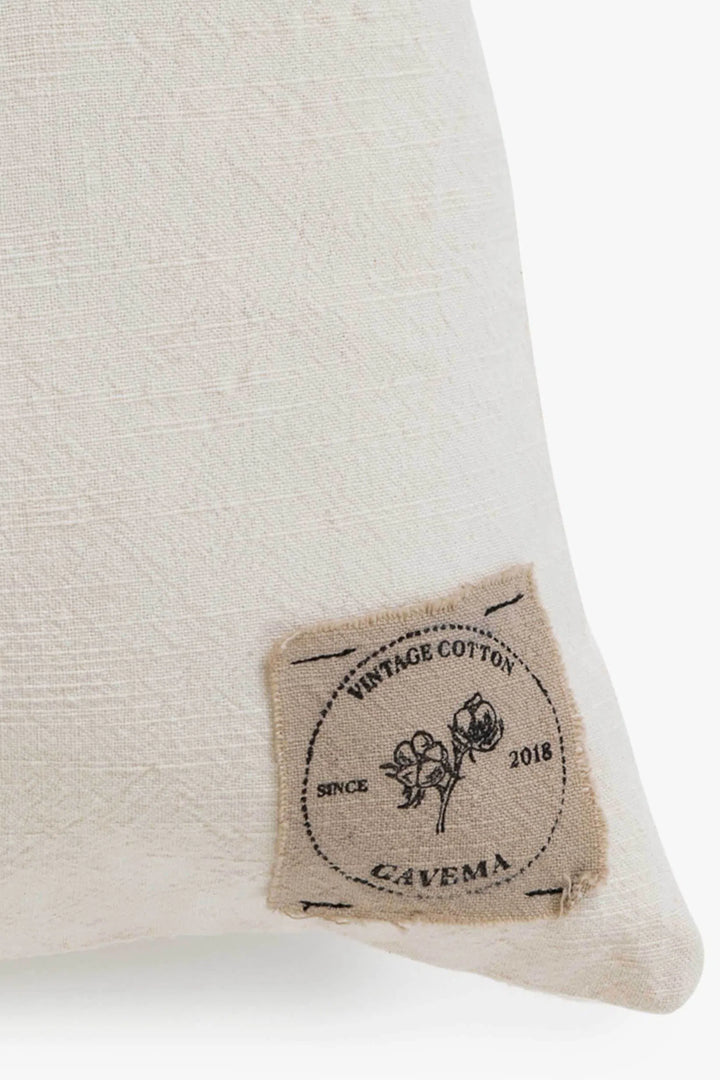 Funda de cojín de algodón vintage crudo Gavema-Calma House