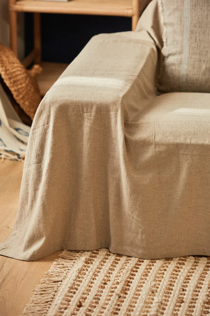 Funda de sofá de lino y algodón Leuka-Calma House