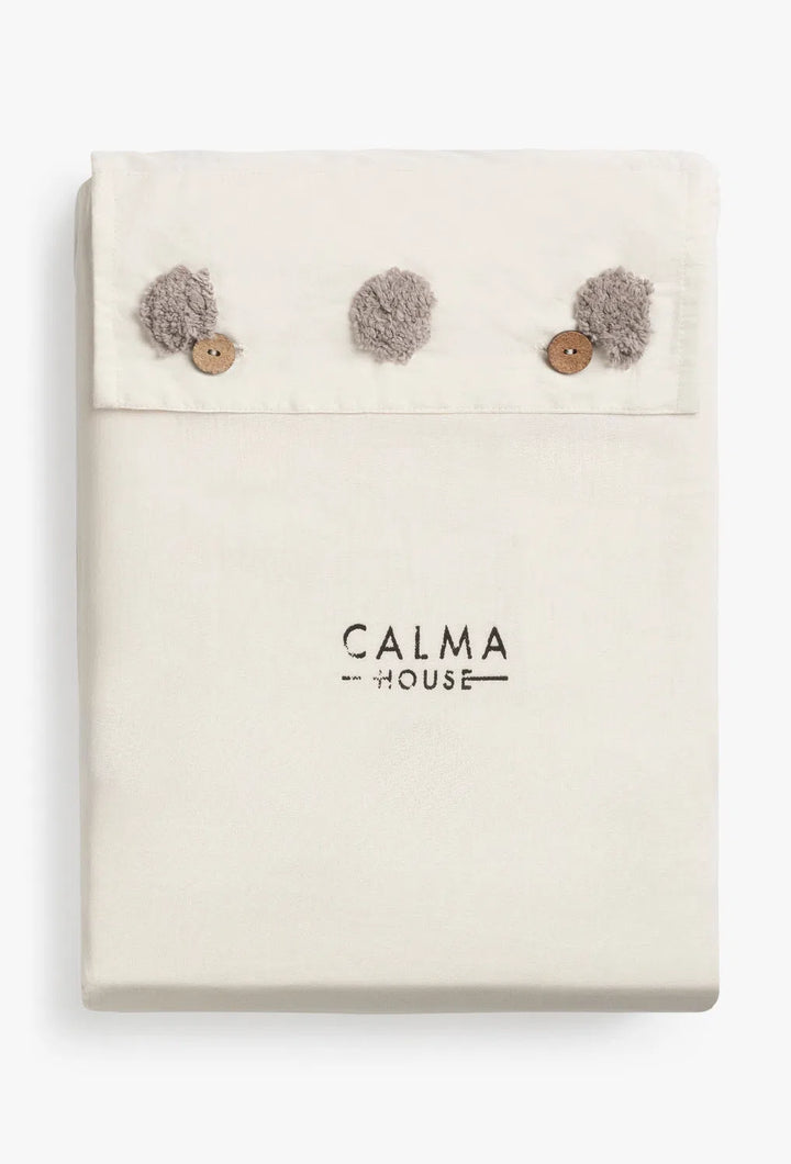 Funda nórdica de algodón con topos beige Peonia-Calma House