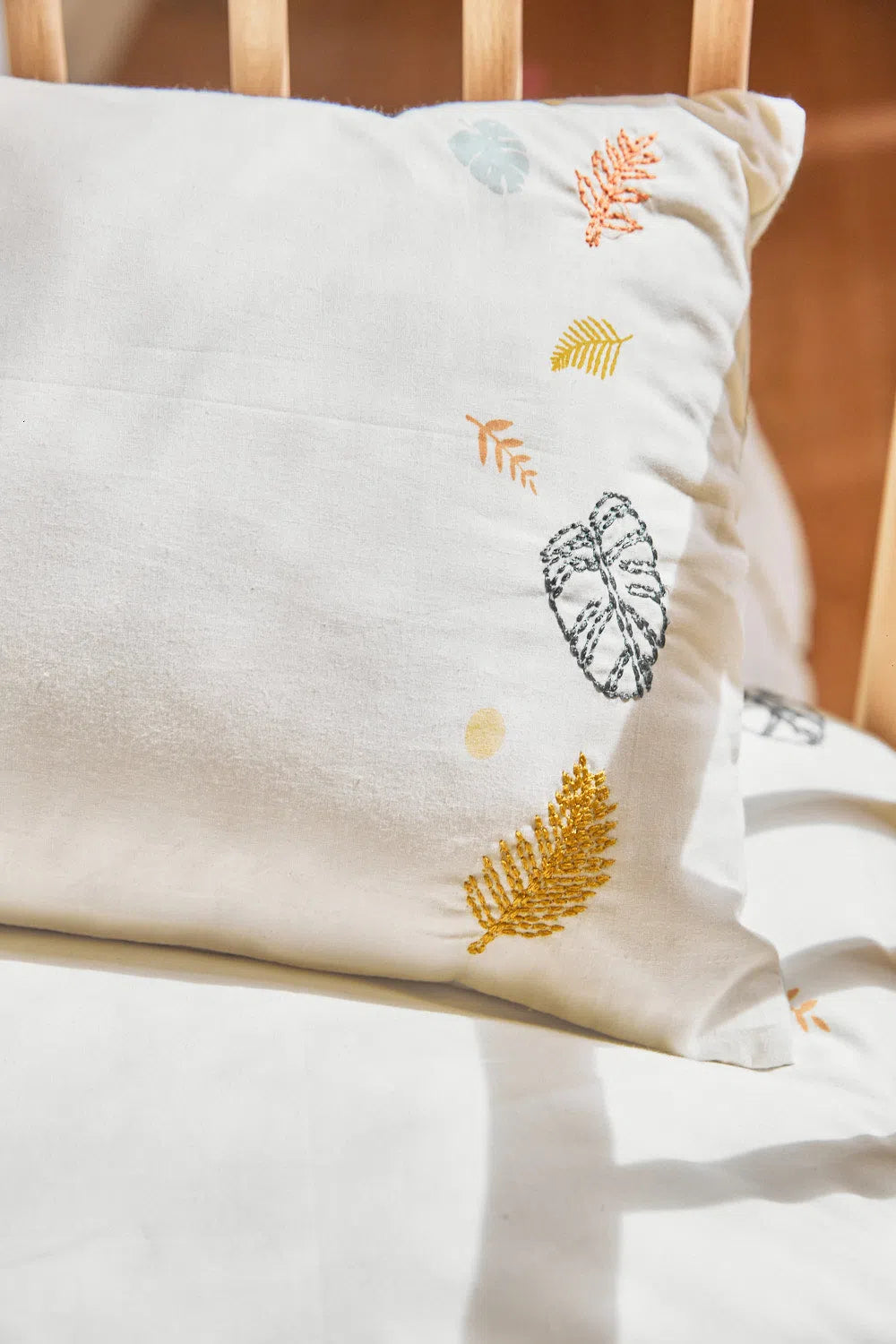 Funda nórdica de cuna + funda de almohada con motivos naturales Zunca-Calma House