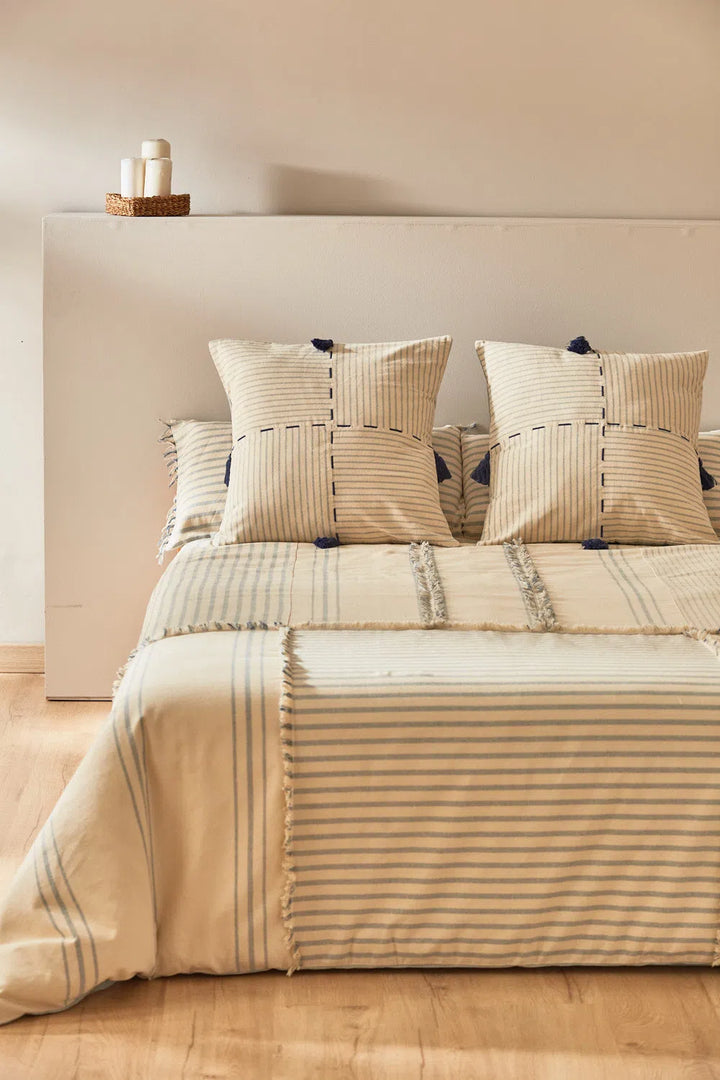 Funda nórdica + funda de almohada con efecto patchwork de algodón Xelida-Calma House