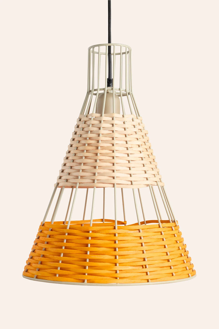Lámpara de techo de mimbre mostaza Tropic-Calma House