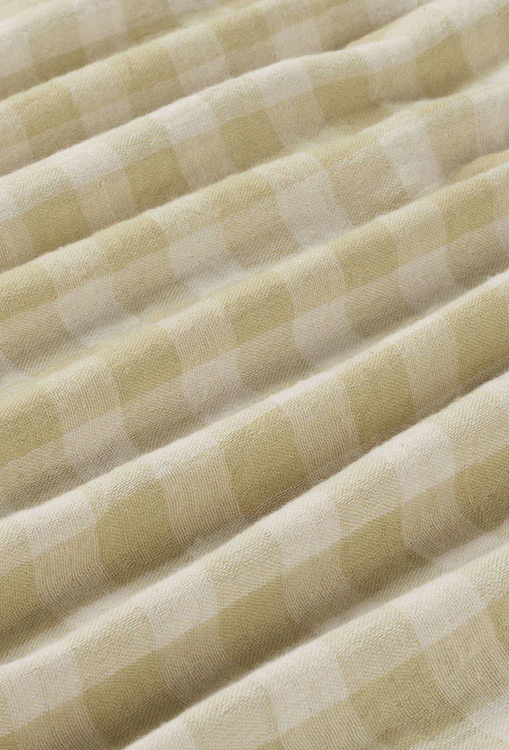 Mantel de algodón a cuadros vichy crudo Oslo-Calma House