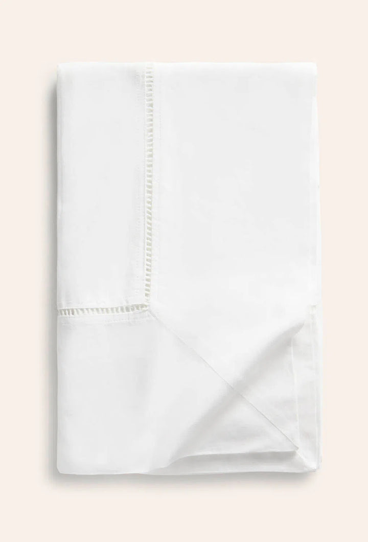 Mantel de algodón con vainica blanco puro Mao-Calma House