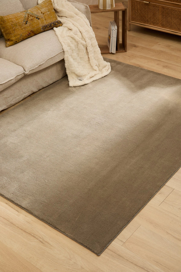 Alfombra lavable de pelo suave gris Apolo