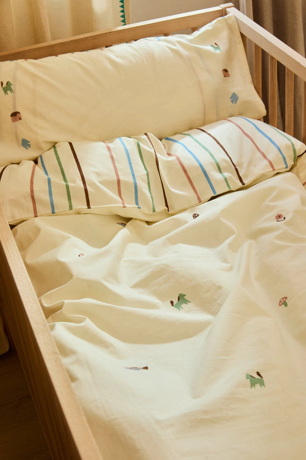 Funda nórdica de cuna + juego de almohada con print multicolor Camp