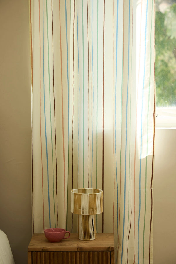 Cortina a rayas multicolor Camp