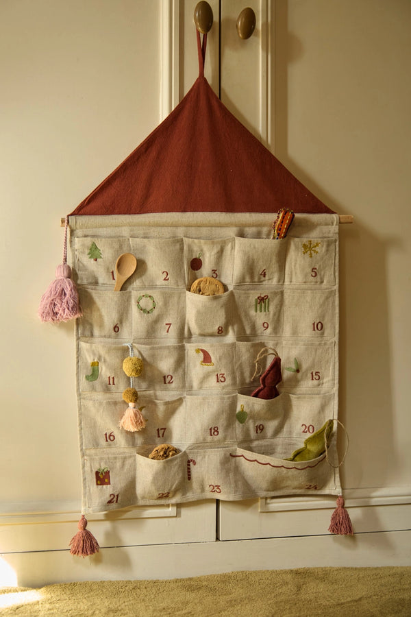 Calendario de adviento de lino Joy