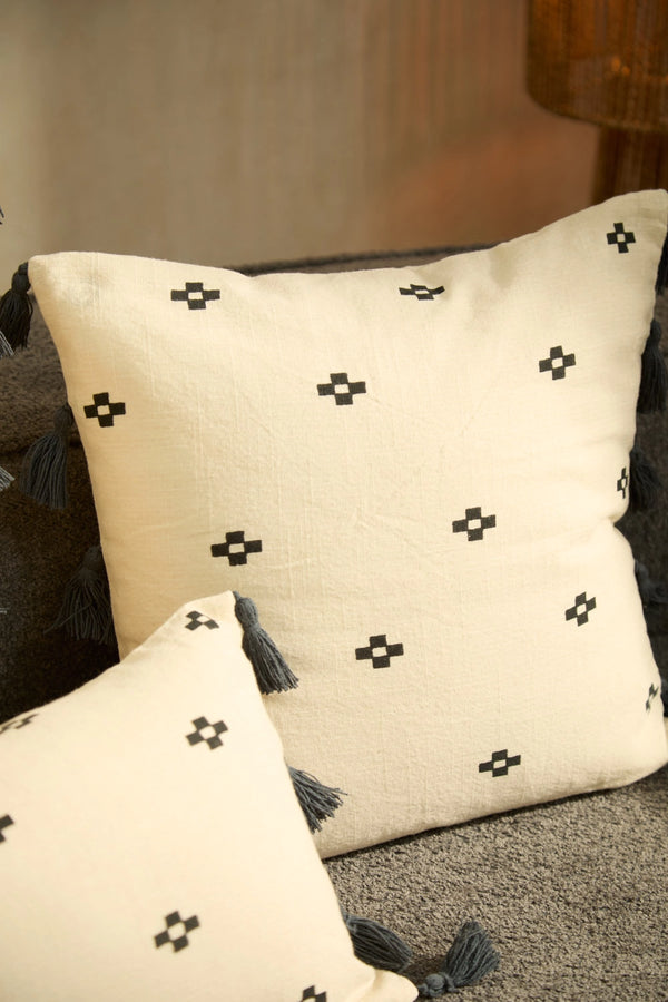 Funda de cojín cuadrada de algodón Kobe