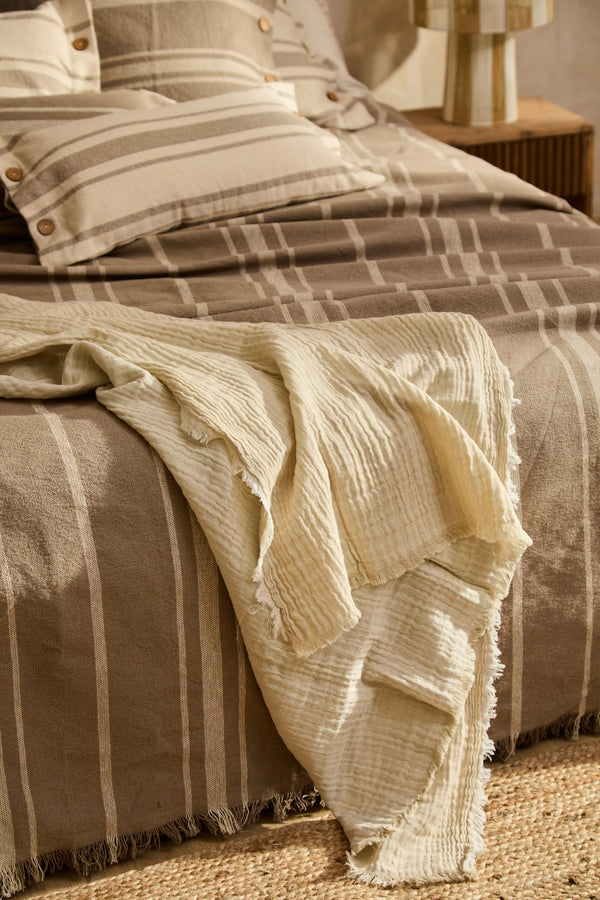 Plaid de muselina de algodón cruda Layer