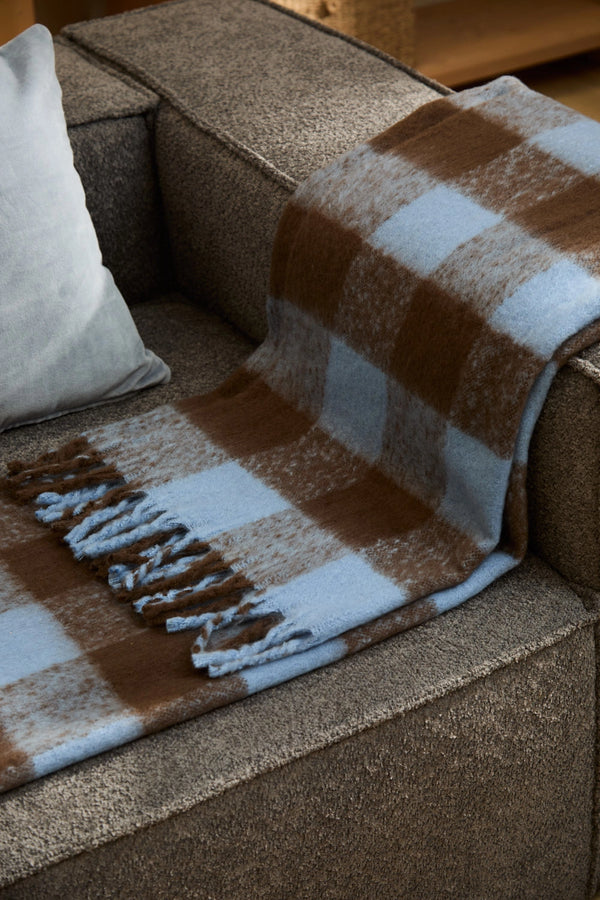 Plaid a cuadros marrones Oslo