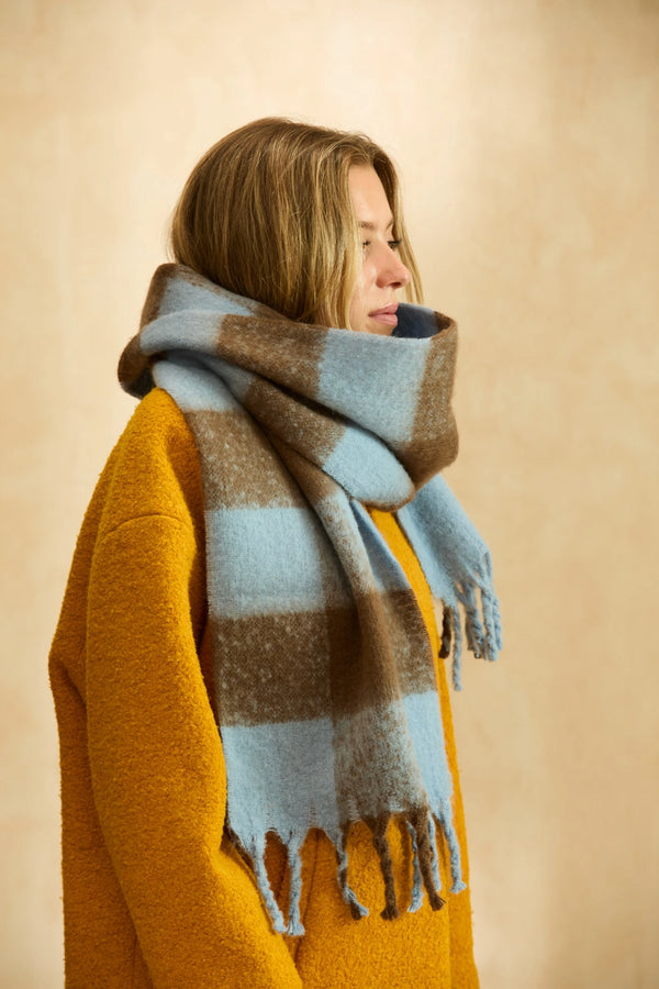 Bufanda a cuadros marrones Oslo