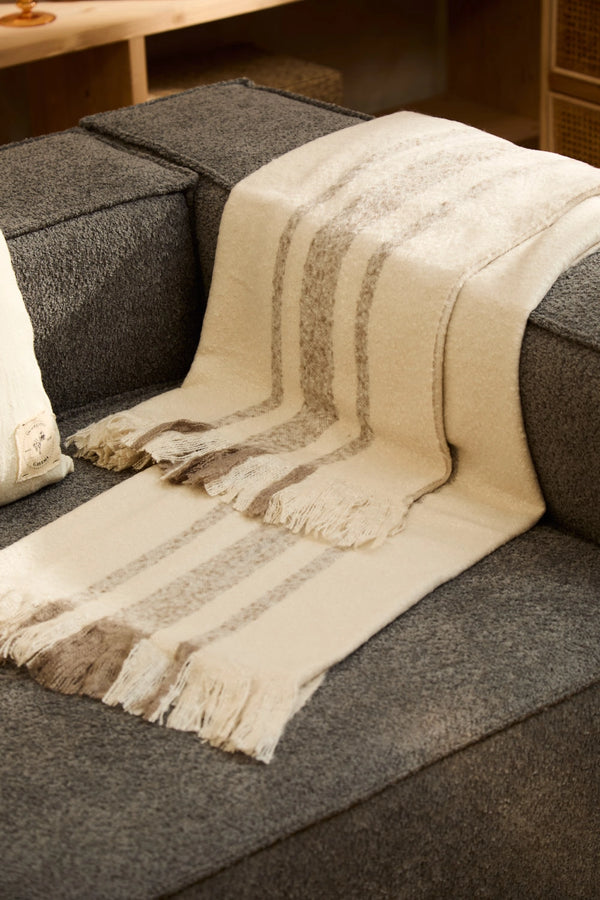 Plaid calentito crudo con rayas Sorento