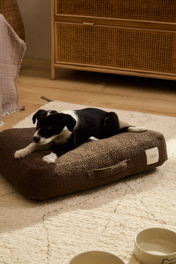 Cojín de suelo desenfundable marrón para mascotas Taico