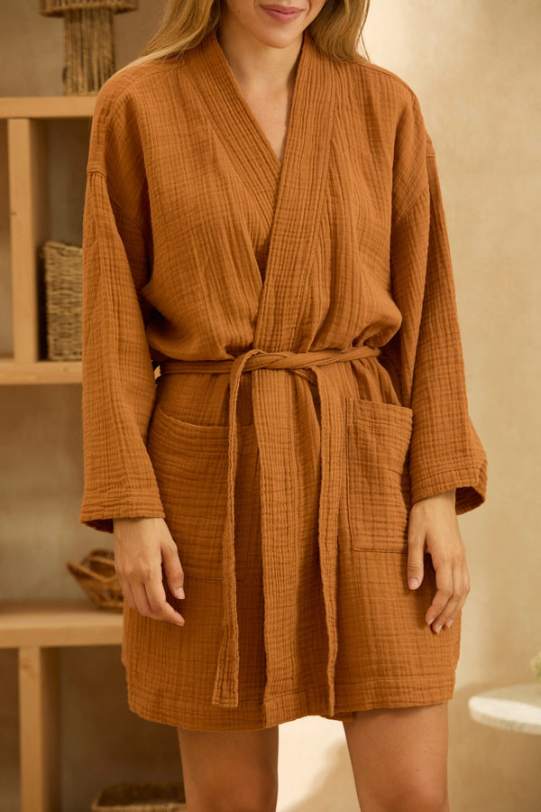 Albornoz de muselina Tierra