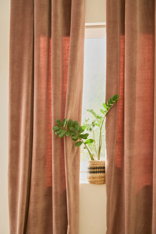 Cortina semiopaca de terciopelo rosa Velour