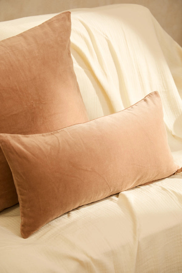 Funda de cojín rectangular de terciopelo rosa Velour