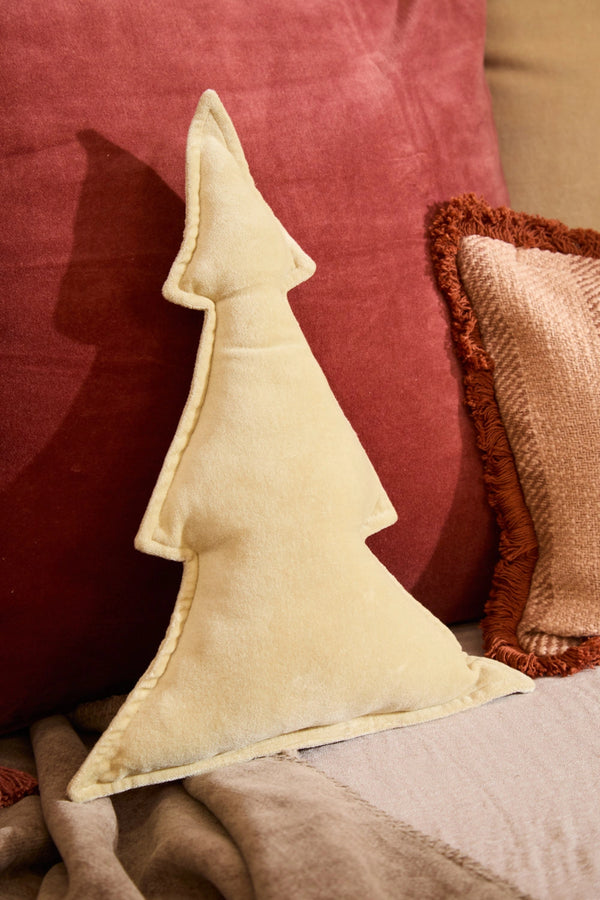 Cojín navideño de terciopelo crudo Velour