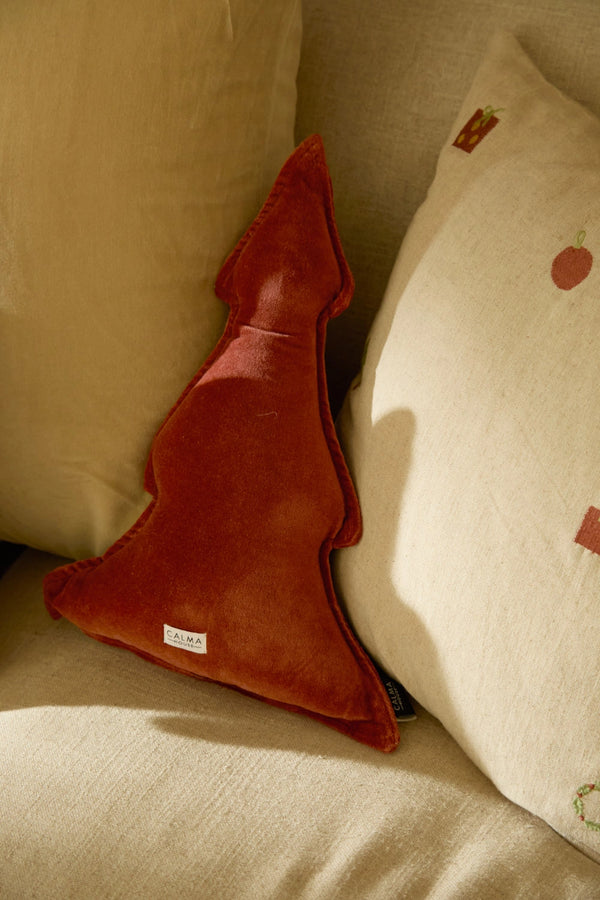 Cojín navideño de terciopelo tierra Velour