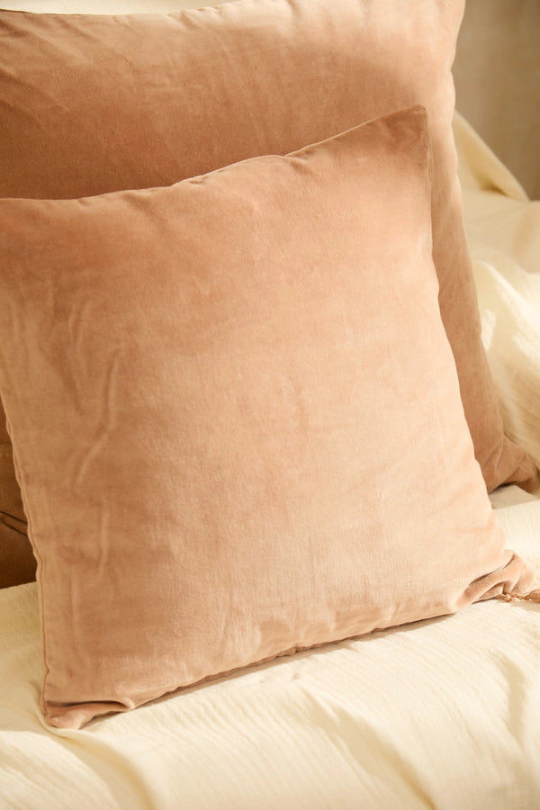 Funda de cojín cuadrada de terciopelo rosa Velour