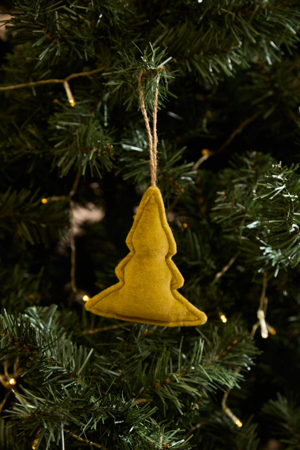 Adorno navideño de terciopelo abeto verde Velour